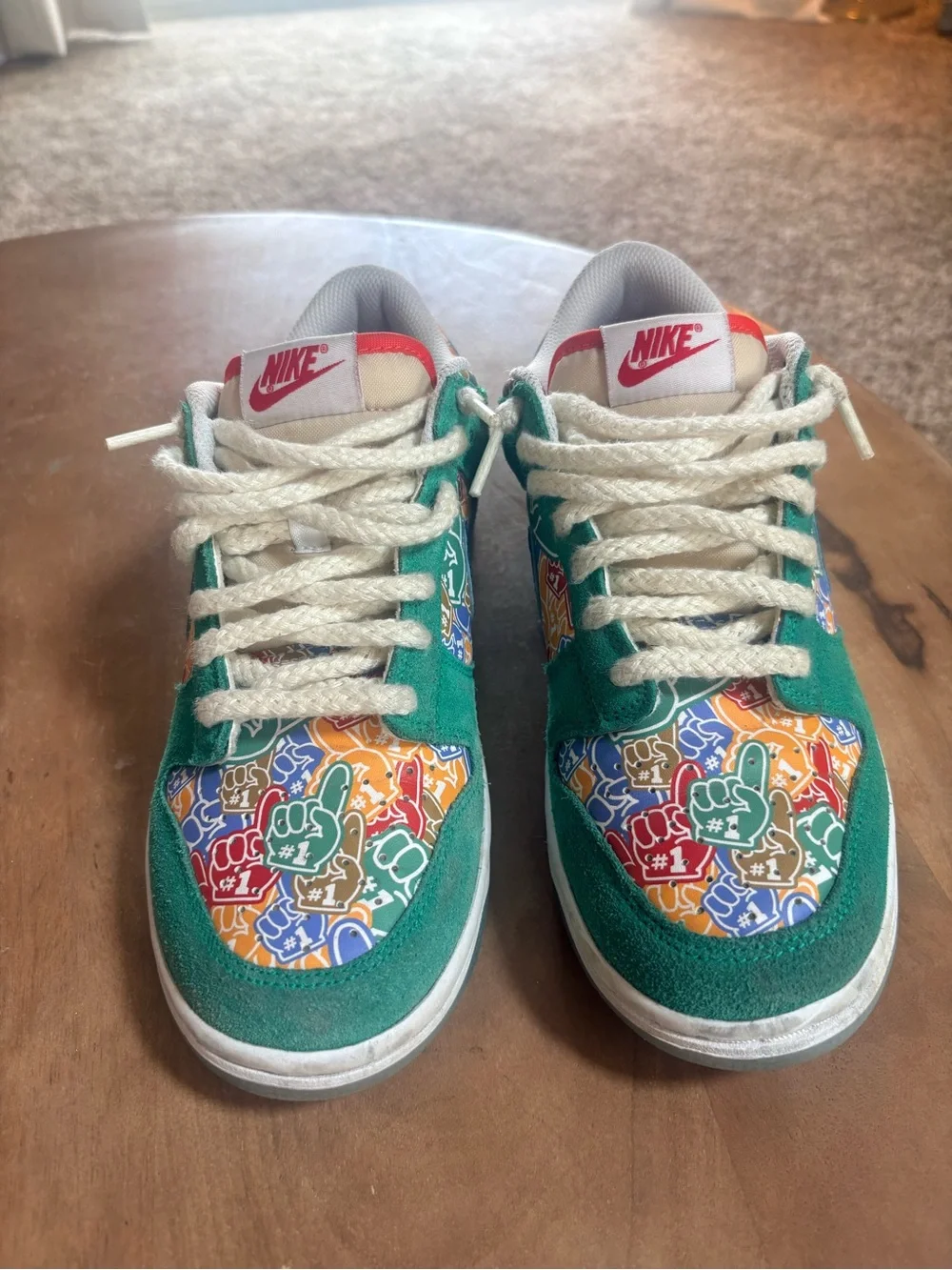 Nike Kids Green Multi-Color Graphic Sneakers